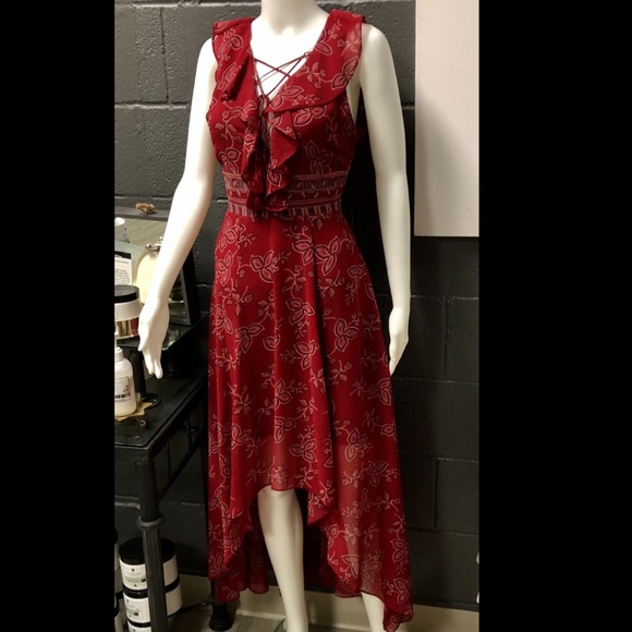 Willow & Clay paisley high low lace up front dress - Picture 4 of 5
